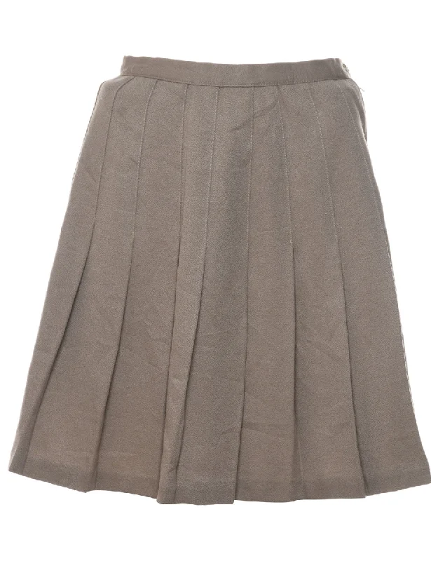 Beige Pleated Skirt - S