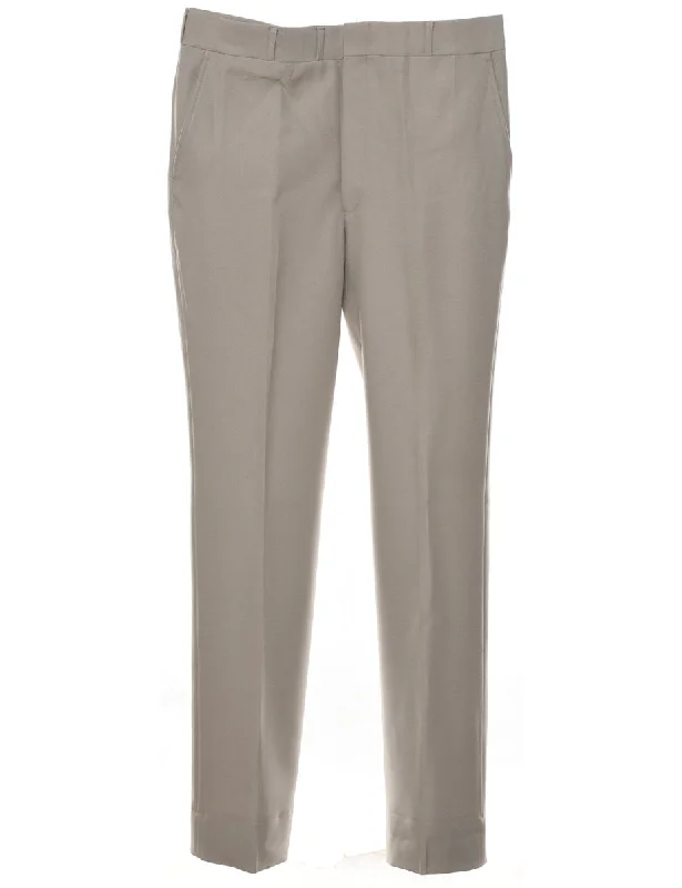 Beige Straight-Fit Trousers - W36 L35