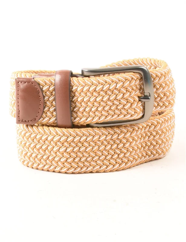 Beige Woven Belt - L