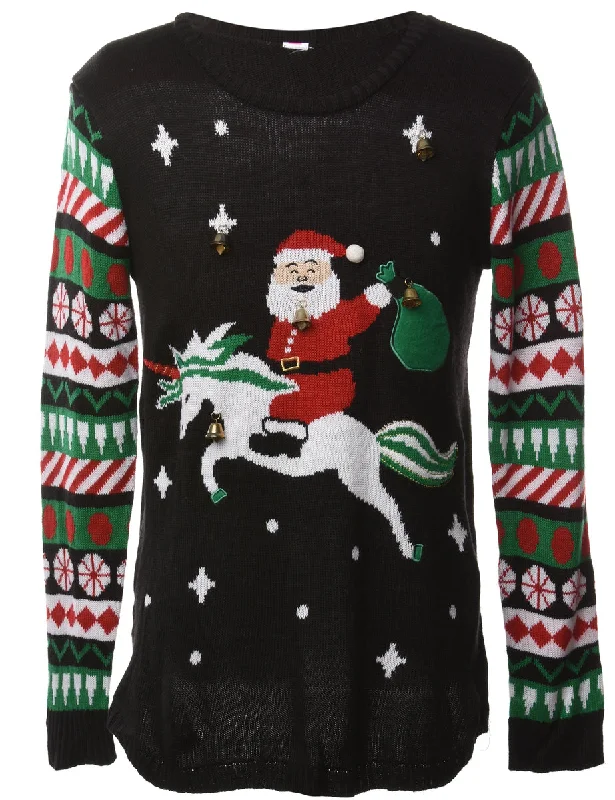 Beyond Retro Reworked Christmas Jumper With Bells - L