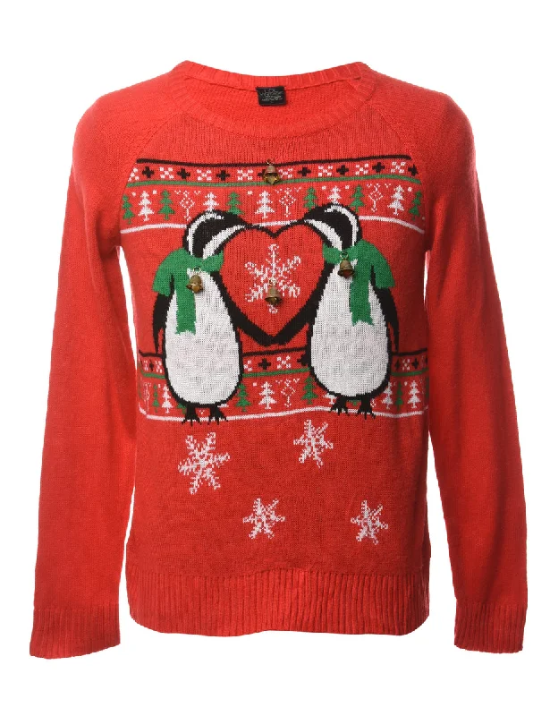 Beyond Retro Reworked Christmas Jumper With Bells - S