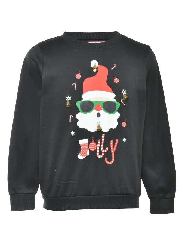 Beyond Retro Reworked Christmas Sweatshirt With Bells - L