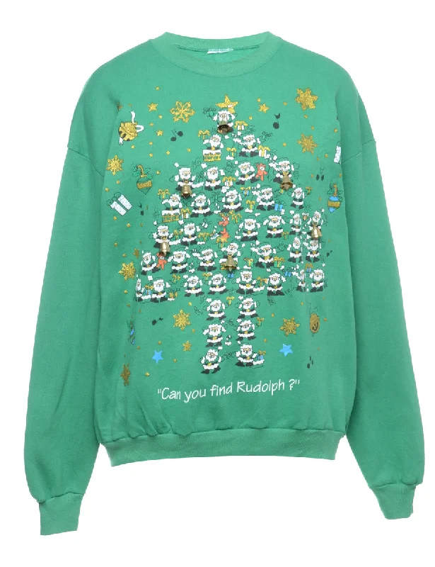 Beyond Retro Reworked Christmas Sweatshirt With Bells - XL