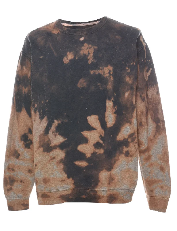 Black & Orange 90s Bleached Jumper - L