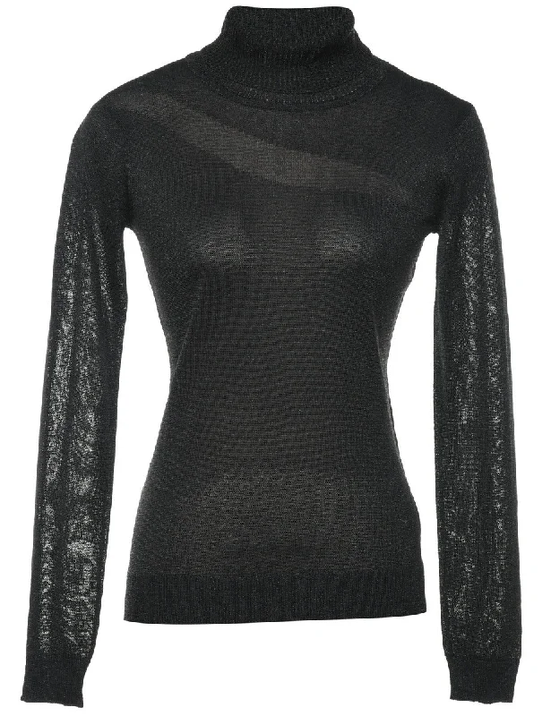 Black Turtleneck Jumper - M