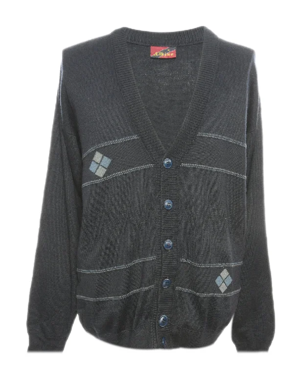 Blue Long Sleeved Cardigan - M