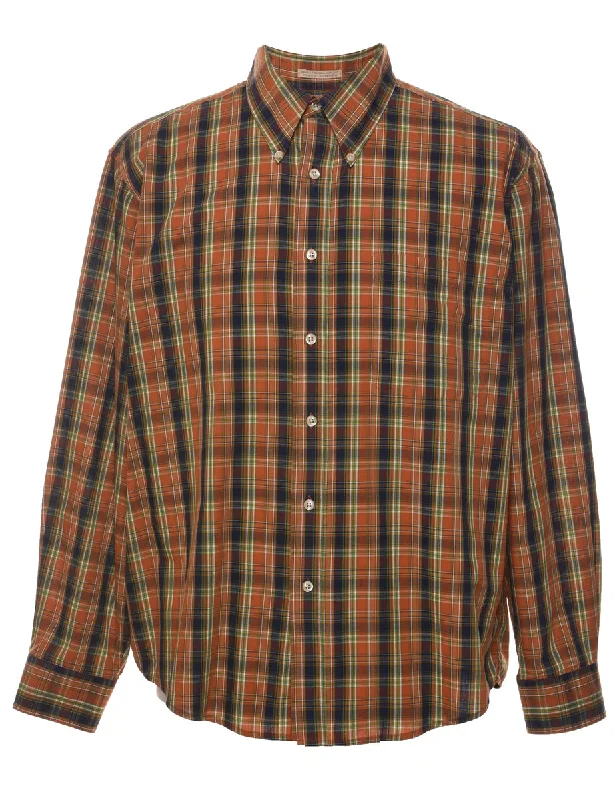 Brown Checked Shirt - L