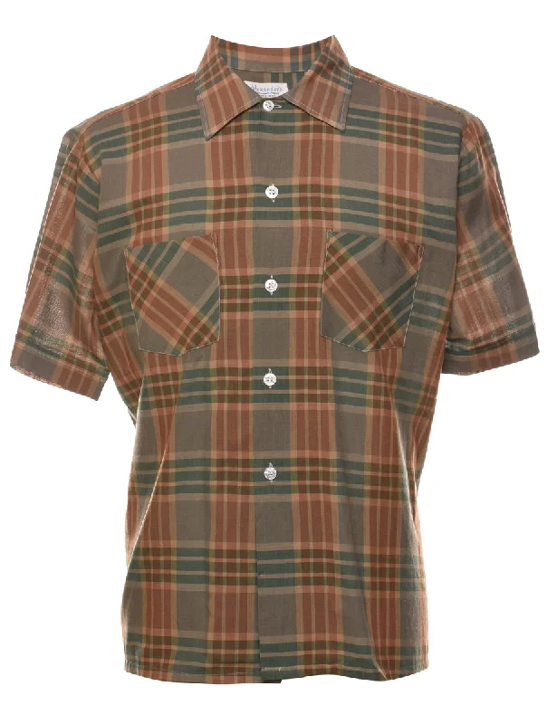 Brown Checked Shirt - L