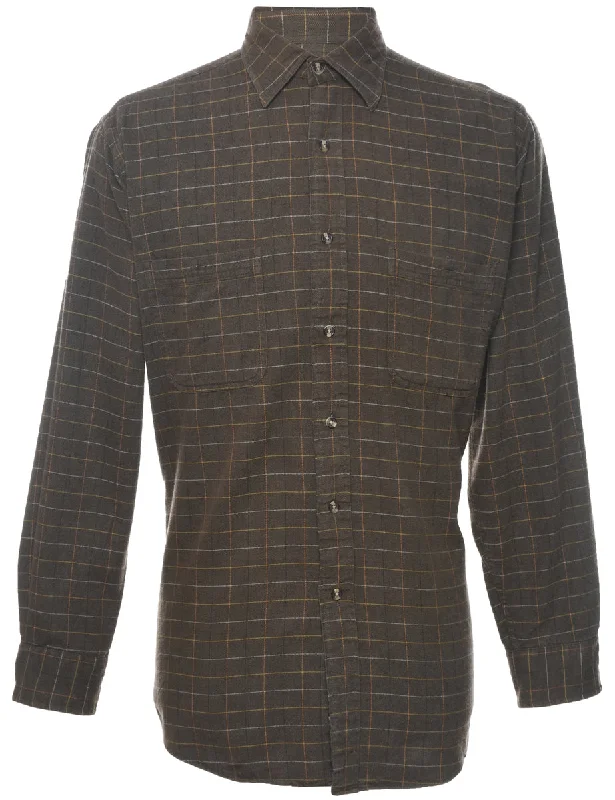 Brown Classic Checked Shirt - M